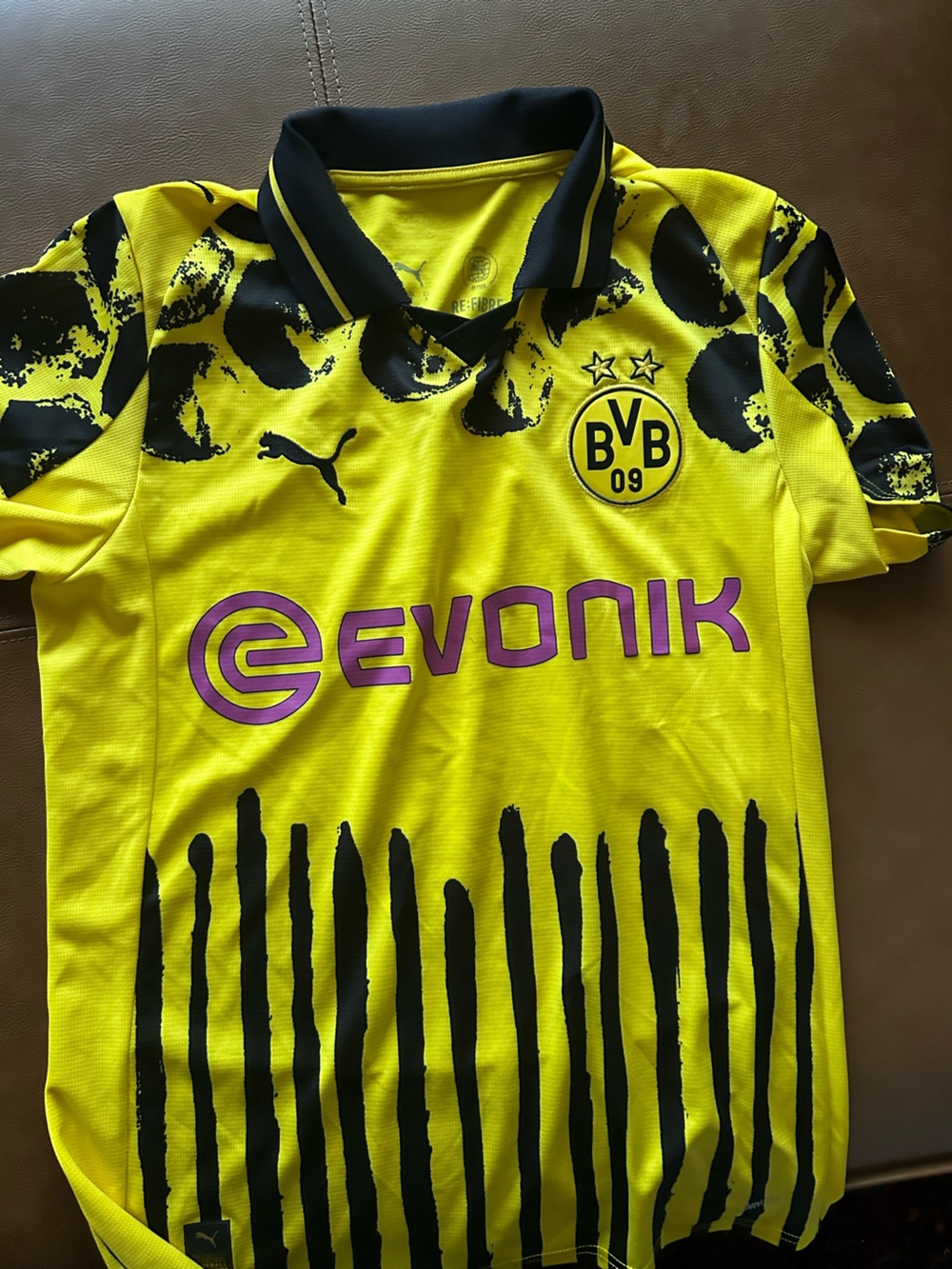 Puma Yellow Football Jersey with Black Accents